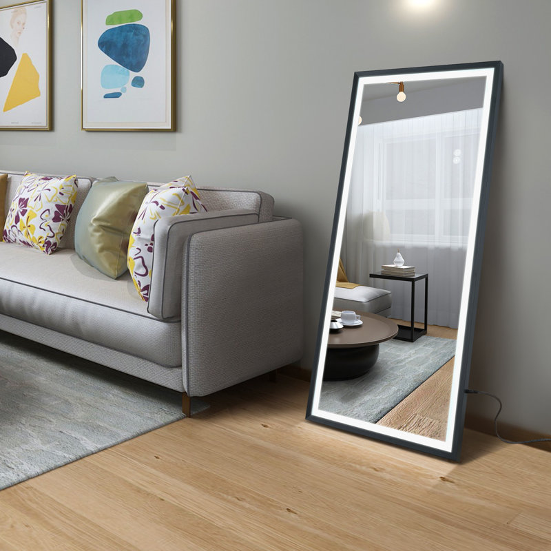 Brayden Studio® LED Full Length Mirror Wall Mounted Lighted Floor